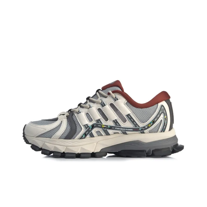 LiNing Cushioned Slip Resistant Low Top Casual Shoes Unisex Gray White-0
