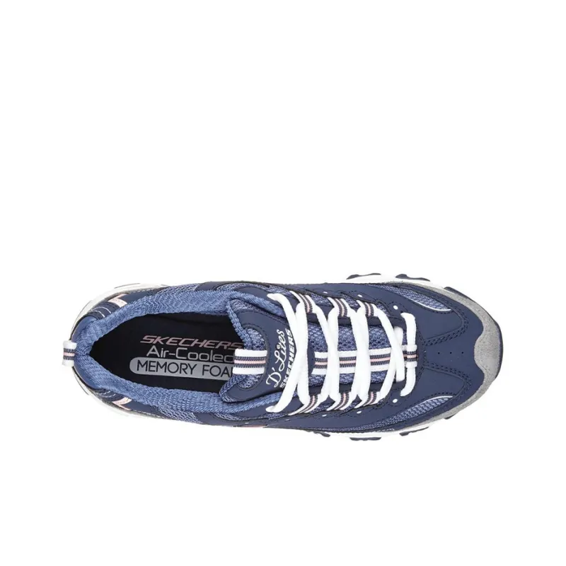 Skechers D Lites Low Top Running Shoes Grey/Blue Women's-2