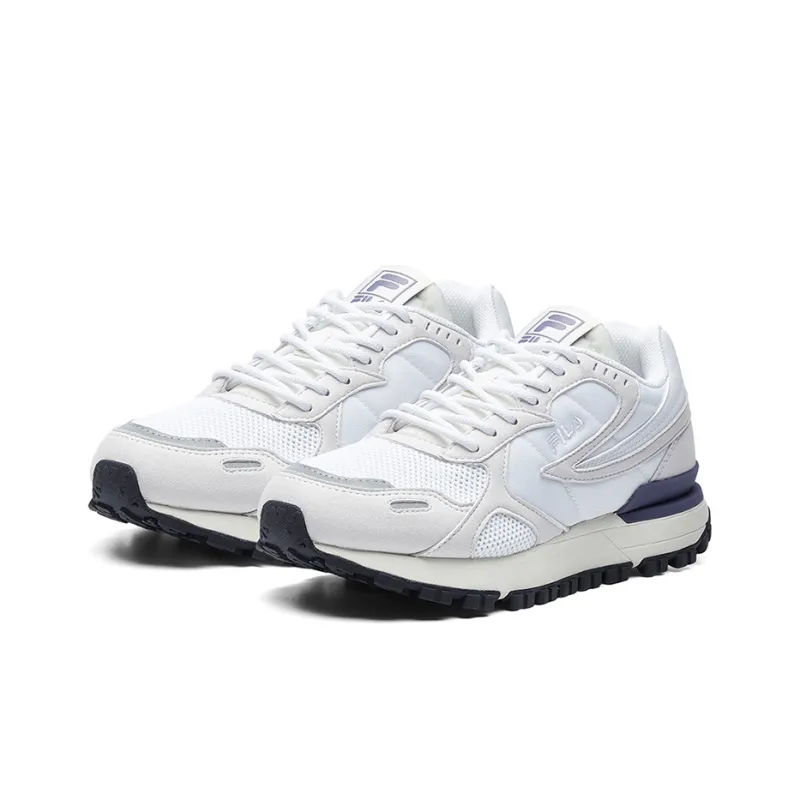 FILA Zagato Cushioned Wear Resistant Breathable Low Top Casual Shoes Women's White Gray Black-2