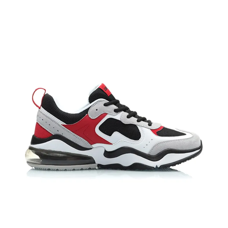 LiNing CF Source Killer Anti Slip And Wear Resistant Lightweight Low Top Casual Shoes Men's Gray Red-1
