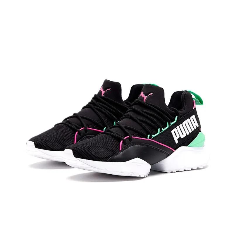 PUMA Muse Maia Street 1 Low Top Running Shoes Black/Green Women's-2