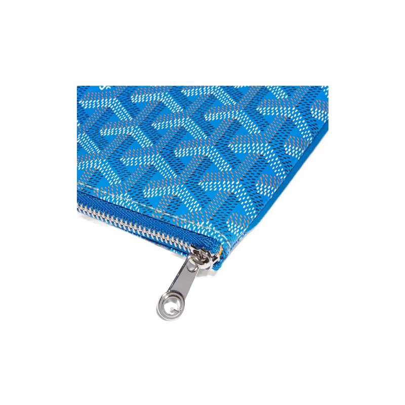 GOYARD SENAT Canvas With Leather Toiletry Bags Storage Bags Clutches Small Size Unisex Blue-3