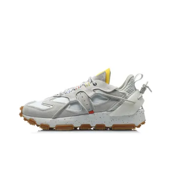 LiNing CF Tracing Anti Slip And Wear Resistant Lightweight Balance Low Top Sports Casual Shoes Men's White Gray