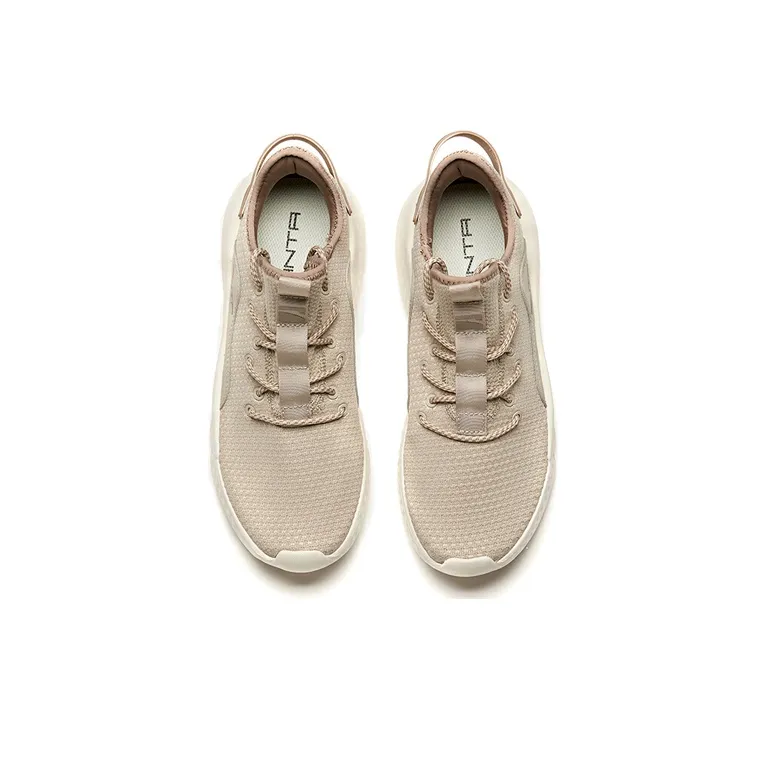 Anta Life Collection Abrasion Resistant Breathable Low Top Casual Shoes Men's Linen Gray-2