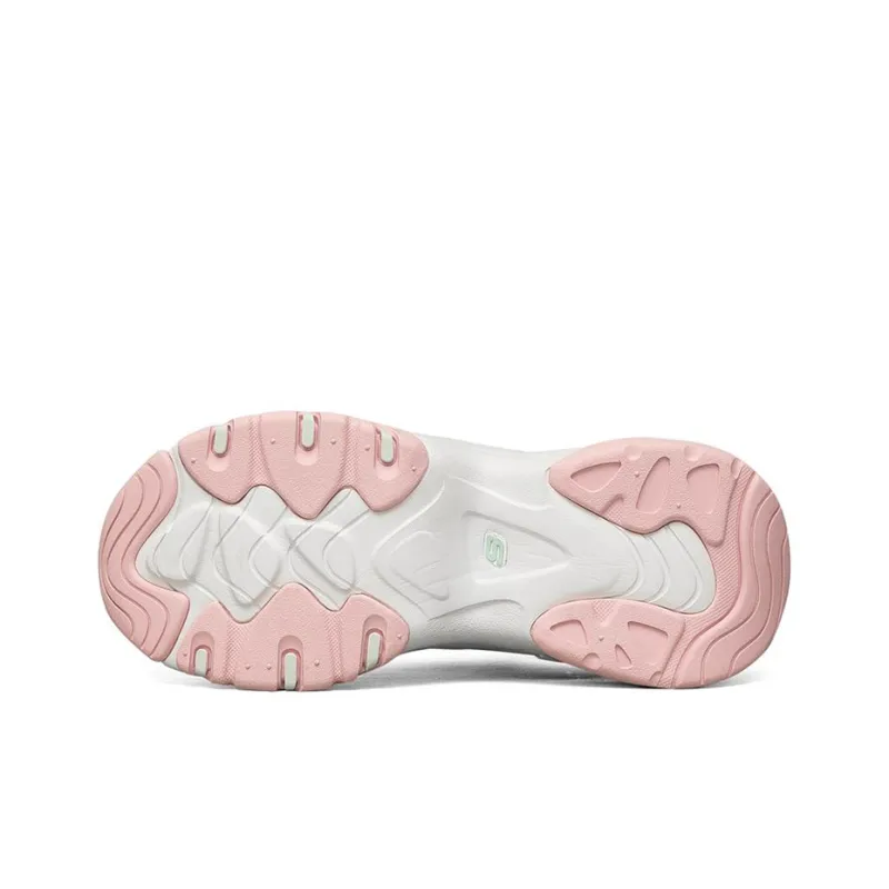 Skechers D'LITES 3.0 Cushioning, Slip Resistant, And Abrasion Resistant Low Top Casual Shoes Women's Pink White Green-4