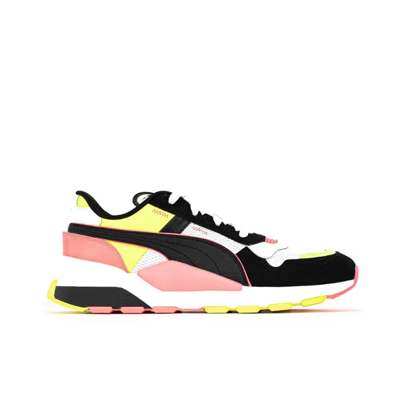 PUMA RS 2.0 Cushioning Anti-Slip And Wear-Resistant Low-Top Kids Lifestyle Shoes Men's Black White Pink And Yellow-1