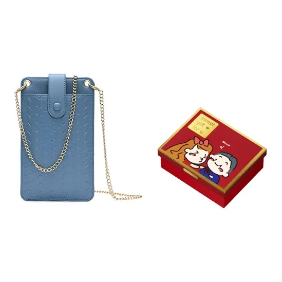 HAWA PU Crossbody Bag Chain With Cell Phone Pouch Small Size Women's Yellow/Red/Blue/Black/Pink/Dry Red/Apricot-2
