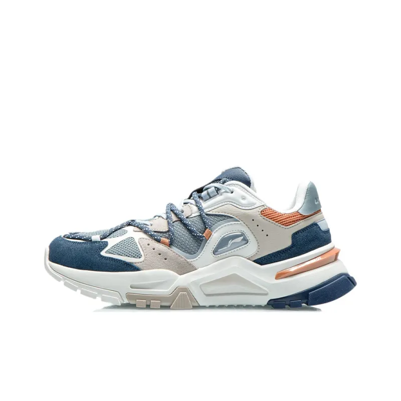 LiNing Reverse Fantasy Cushioned Slip-Resistant Low-Top Sports Casual Shoes Men's Gray Blue-0
