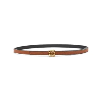 LOEWE Logo Pattern Decoration Smooth Buckle Leather Belts Women's Brown