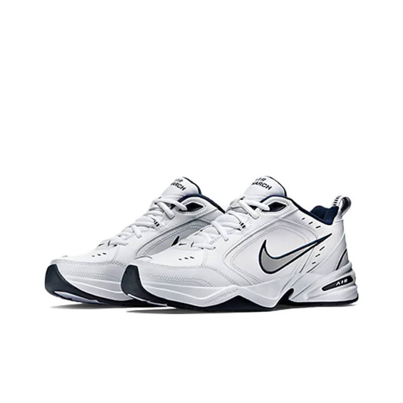 Nike Air Monarch Iv White/Midnight Navy/White/Metallic Silver-2