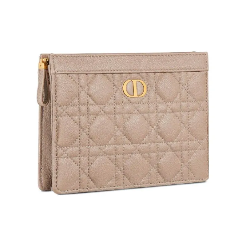 DIOR Wicker Pattern Quilting Calfskin One Shoulder Crossbody Chain Bag Clutch Women's Hazelnut Berry-2