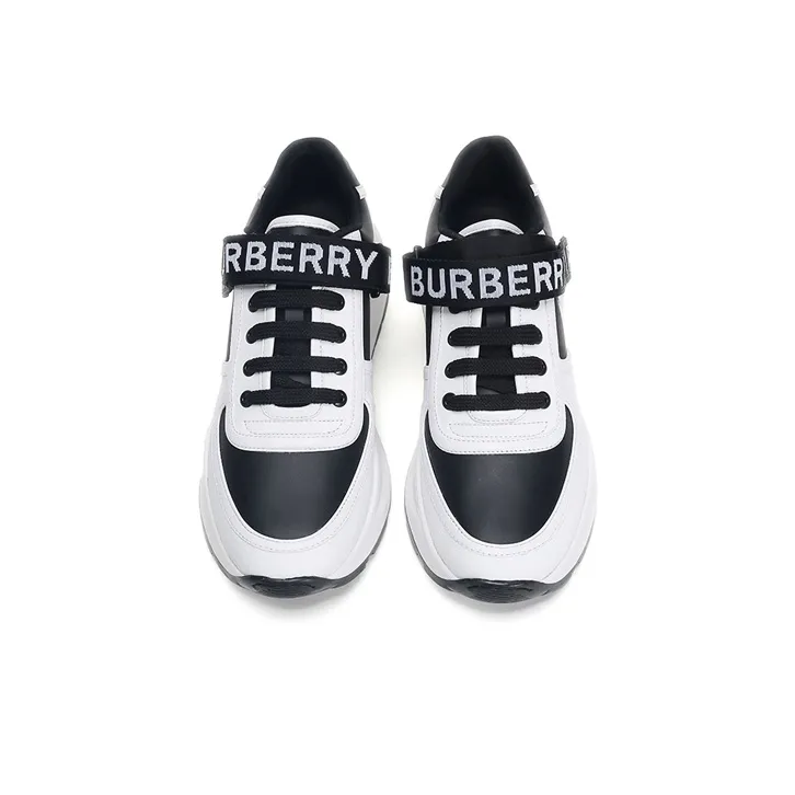 Burberry Low Top Athletic Shoes Men's Black White-4