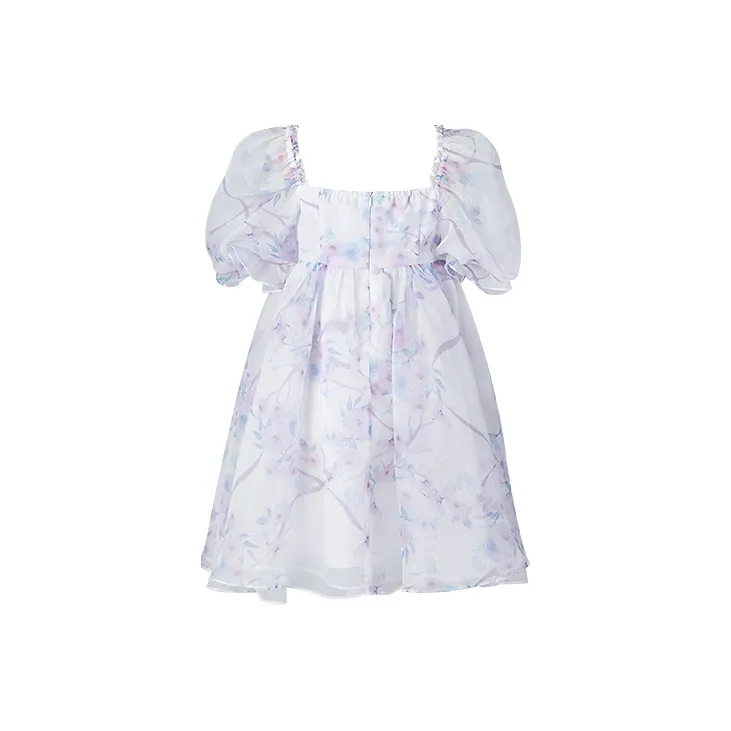 TAMMY TANGS Short Sleeved Dress Women's Pink Purple Print-1