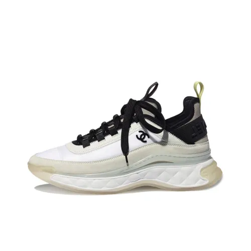 CHANEL Women's Velvet Calfskin & Mixed Fibers Sneaker 'White Yellow'