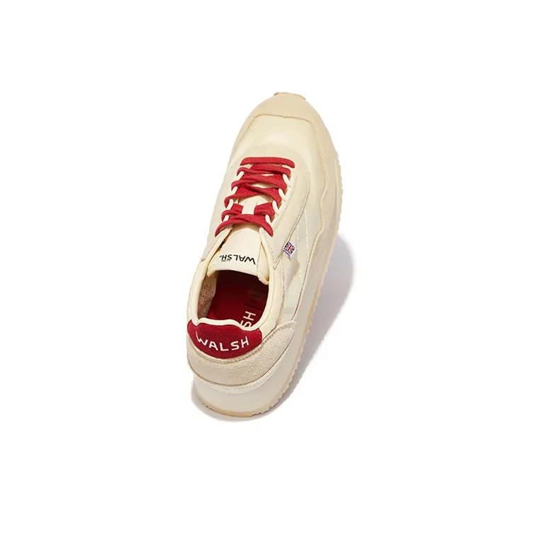Norman Walsh ESL Cushioned Anti Slip Wear Resistant Balanced Lightweight Low Top Casual Shoes Unisex Ecru Burgundy-5