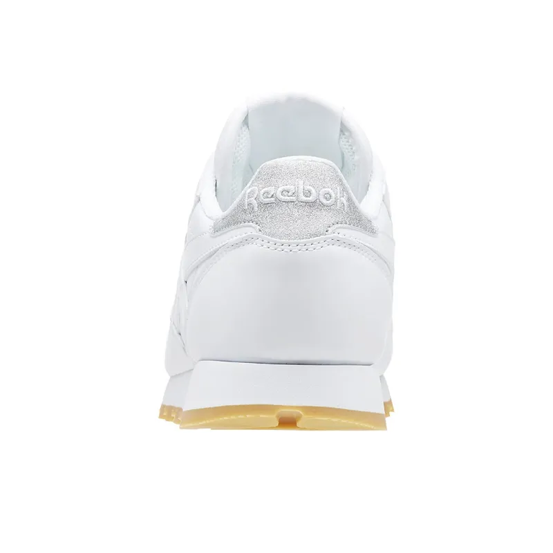 Reebok Classic Leather Metallic Diamond Sneakers White Gum Women's-3
