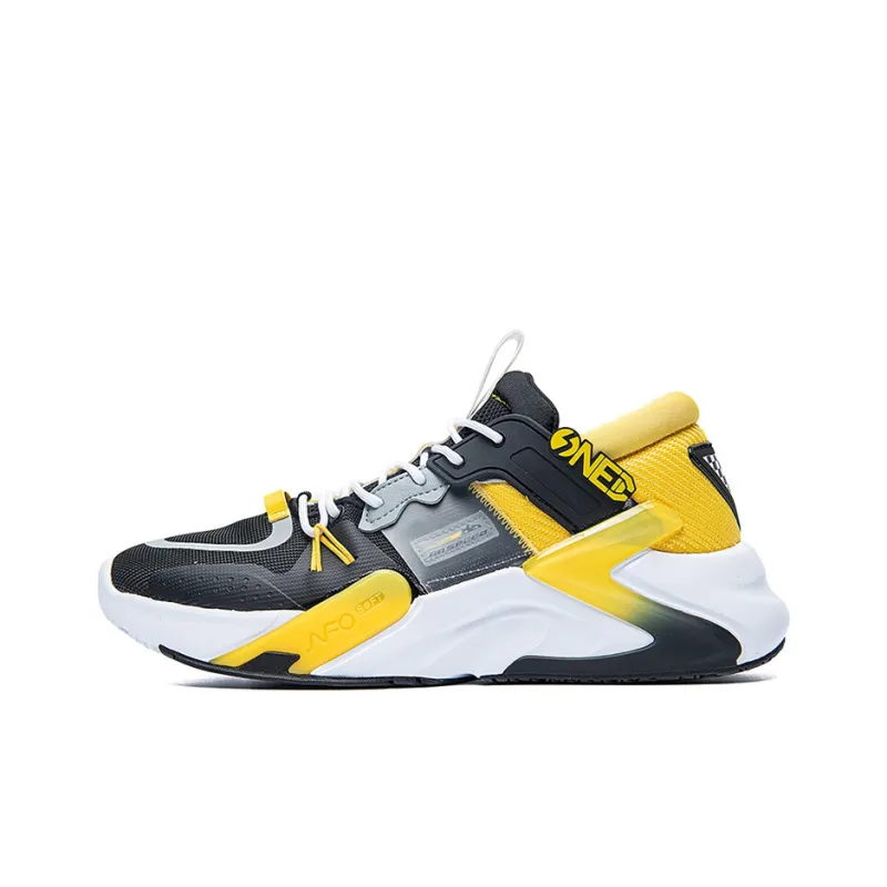 361° Vast NFO Casual Shoes Men Low Top Black White Yellow-0