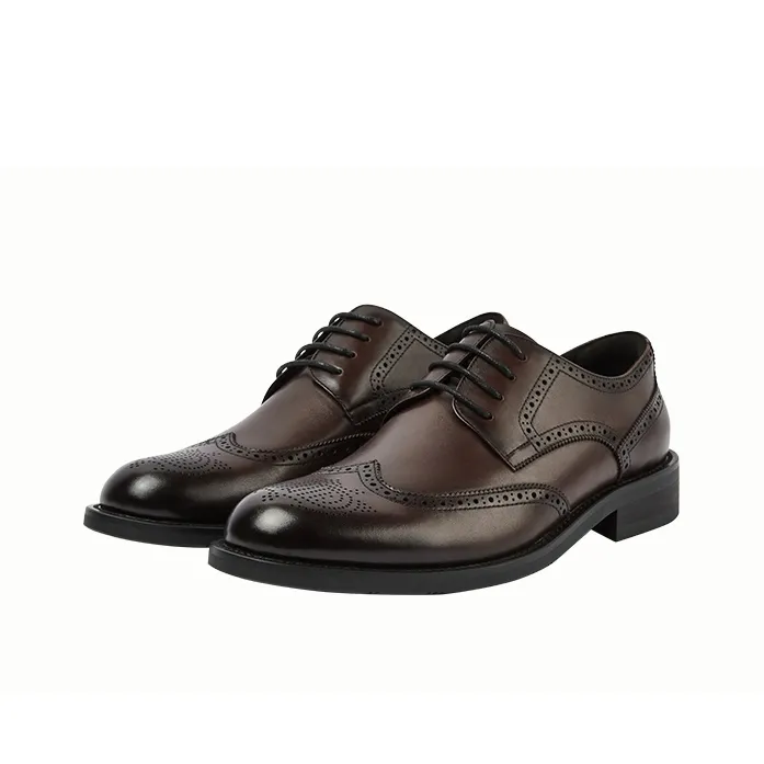 GXG Dress Shoes Men Low Top Black/Dark Brown-7