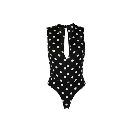 PINKO Sleeveless Bold Polka Dot-print Bodysuit