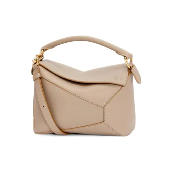 LOEWE Soft Grain Cow Leather Shoulder Bag, Crossbody Bag, Handbag Small Size Women's Sand