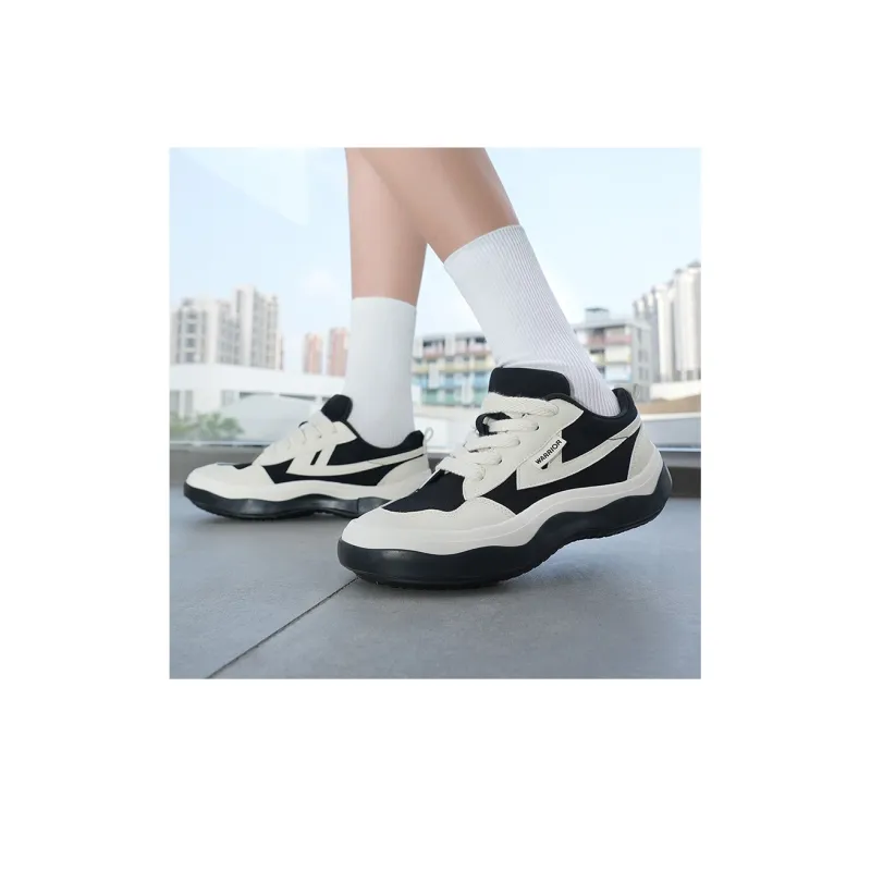Warrior Ride The Wind And Waves Series Wear Resistant Slip Resistant Low Top Sports Casual Unisex Black White-5
