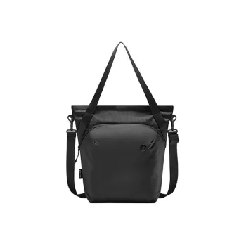 TAJEZZO Fabric Tote Bag Shopping Bag Handbag Shoulder Bag Crossbody Bag Large Size Unisex Black