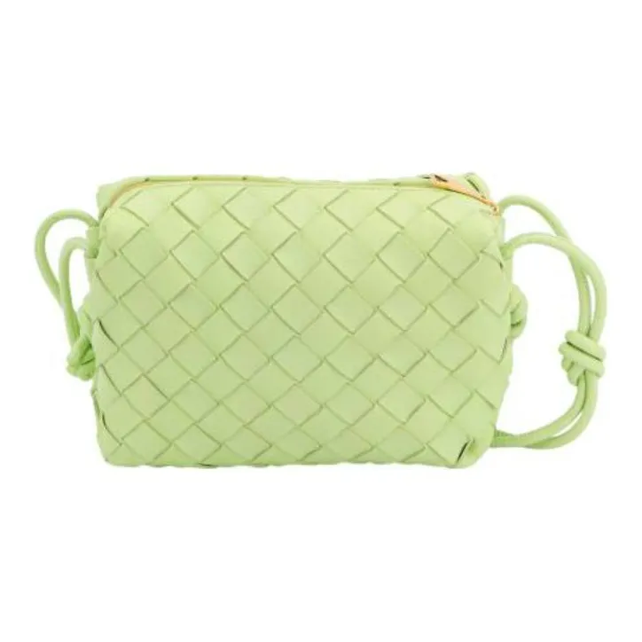 Bottega Veneta Leather Crossbody Bag Shoulder Bag Women's Green-0