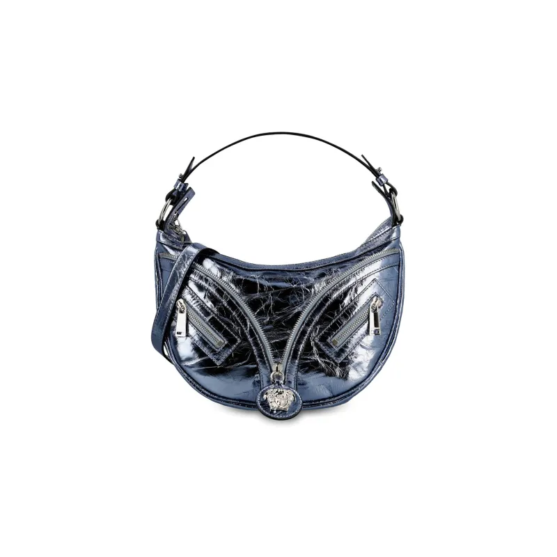 VERSACE Leather Handbag Shoulder Bag Mini Women's Light Blue-0