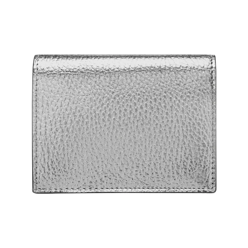 GUCCI Marmont Leather Card Holder Wallet Women's Silver-2