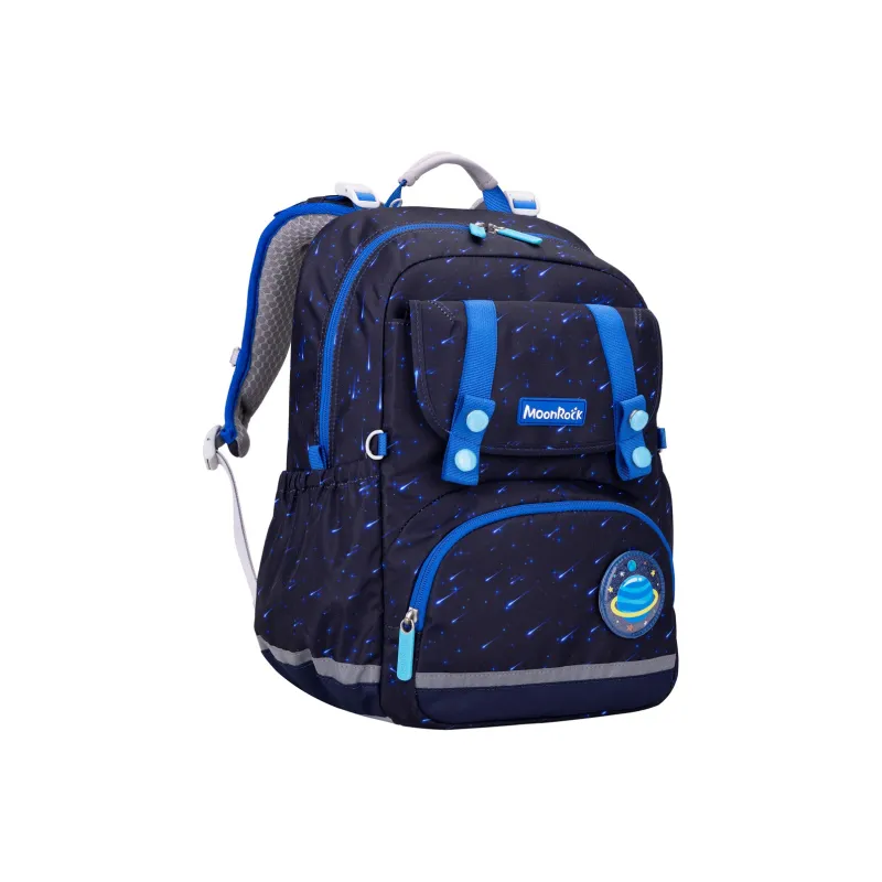 MOONROCK Polyester Backpack Medium Size Unisex Blue/Purple/Red-1