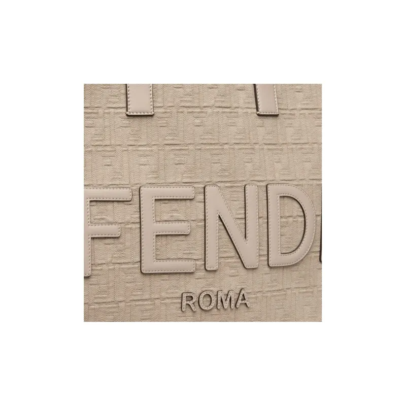 FENDI Fabric Tote Bag, Shopping Bag, Shoulder Bag, Crossbody Bag, Handbag Large Size Men's Beige-4