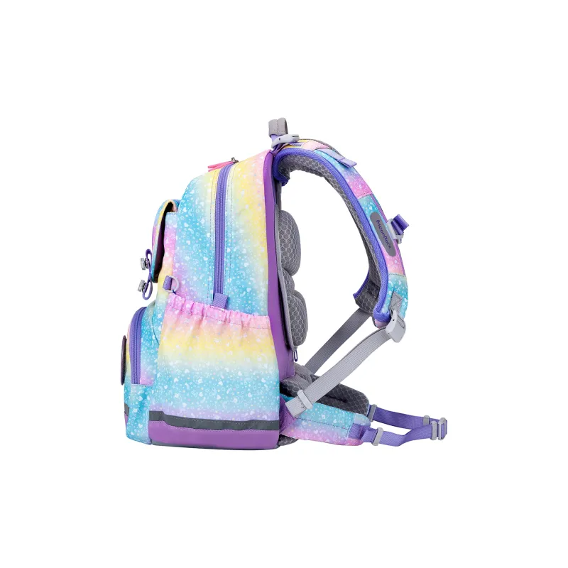 MOONROCK Polyester Backpack Medium Size Unisex Blue/Purple/Red-14