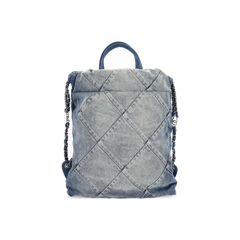 CHANEL 22Bag Calfskin Backpack Women's Denim-1