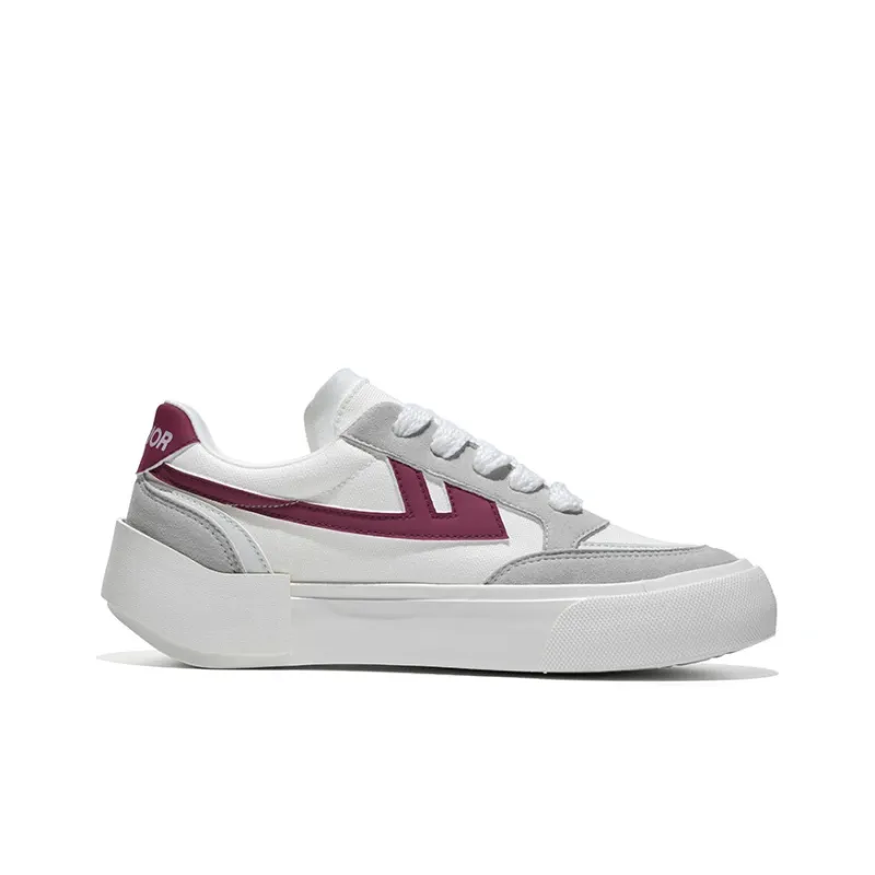 Warrior Fighting Dream Series Skateboard Shoes Unisex White Gray Wine Red-1