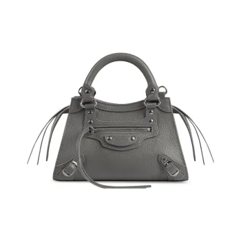 Balenciaga Neo Classic Grained Calfskin Shoulder Bag Crossbody Bag Handbag Mini Women's Gray