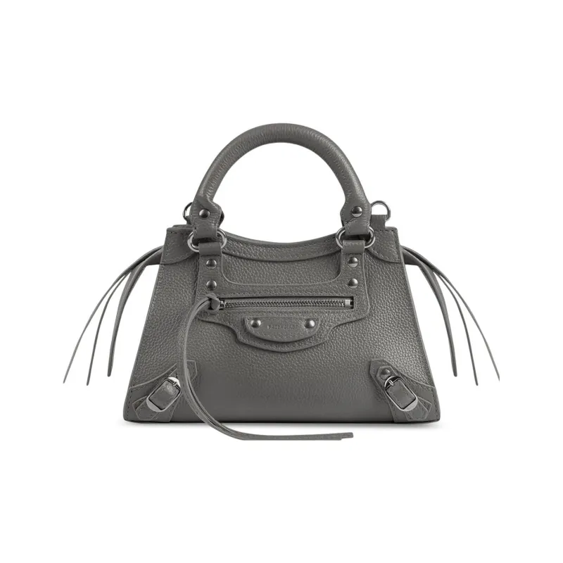 Balenciaga Neo Classic Grained Calfskin Shoulder Bag Crossbody Bag Handbag Mini Women's Gray-0