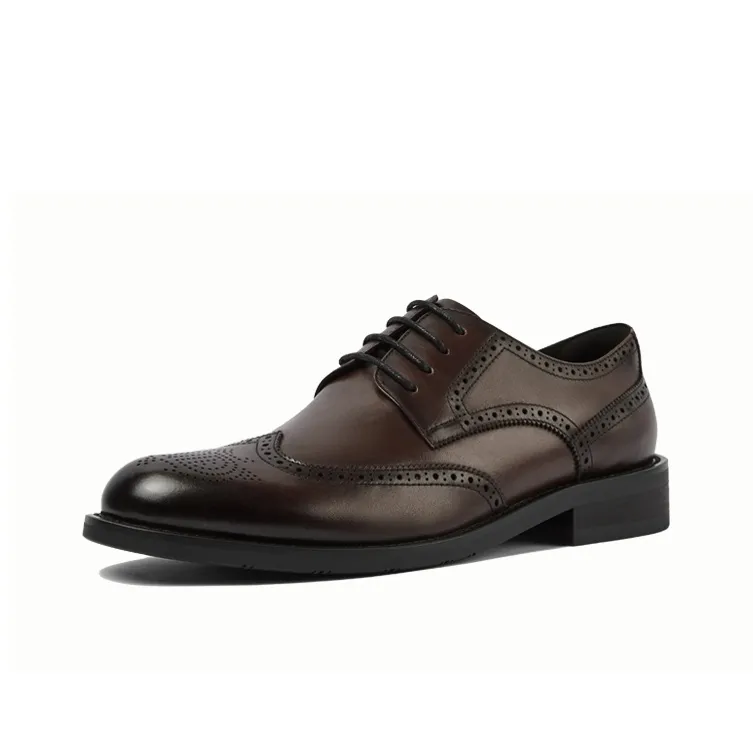 GXG Dress Shoes Men Low Top Black/Dark Brown-6