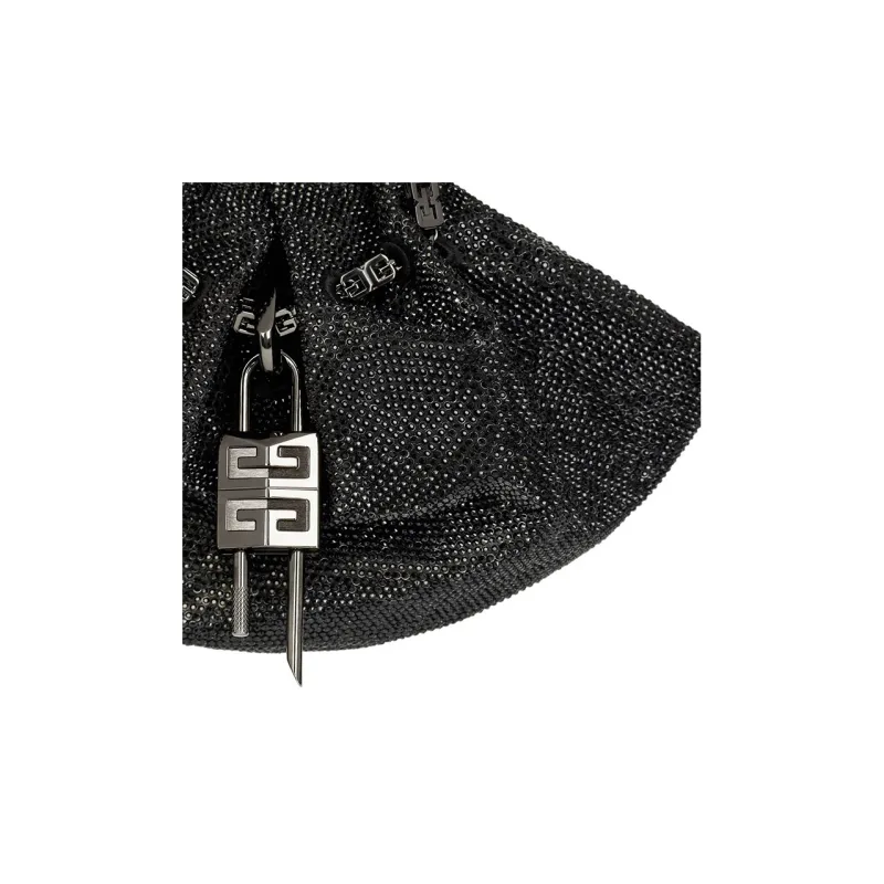GIVENCHY Kenny Satin Shoulder Bag Crossbody Bag Handbag Mini Women's Black-4