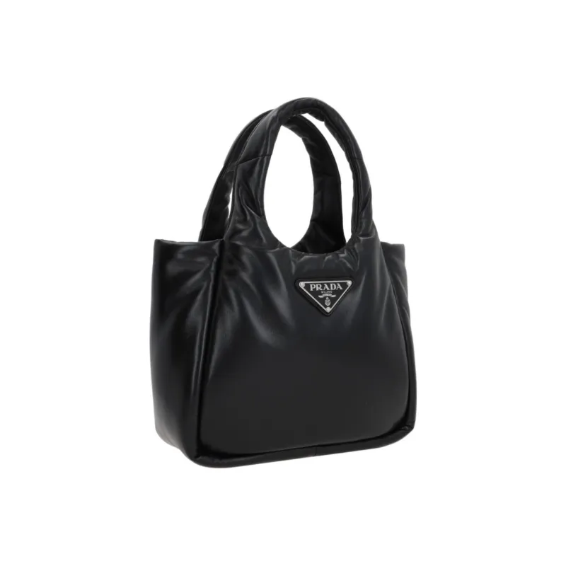PRADA Nappa Leather Handbag Women's Black-3