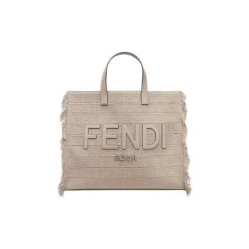 FENDI Fabric Tote Bag, Shopping Bag, Shoulder Bag, Crossbody Bag, Handbag Large Size Men's Beige