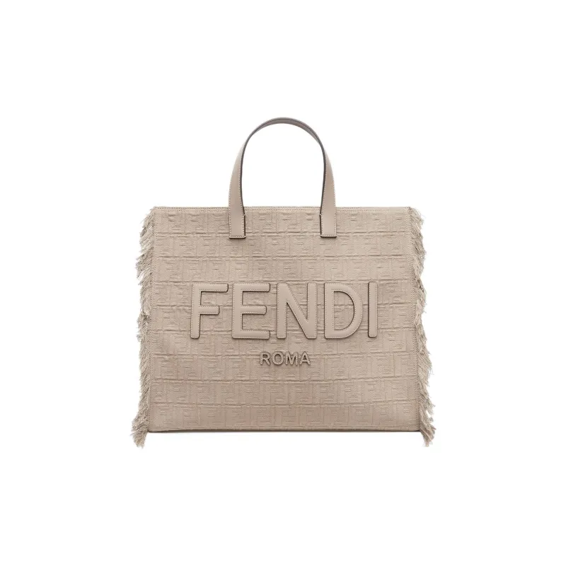 FENDI Fabric Tote Bag, Shopping Bag, Shoulder Bag, Crossbody Bag, Handbag Large Size Men's Beige-0