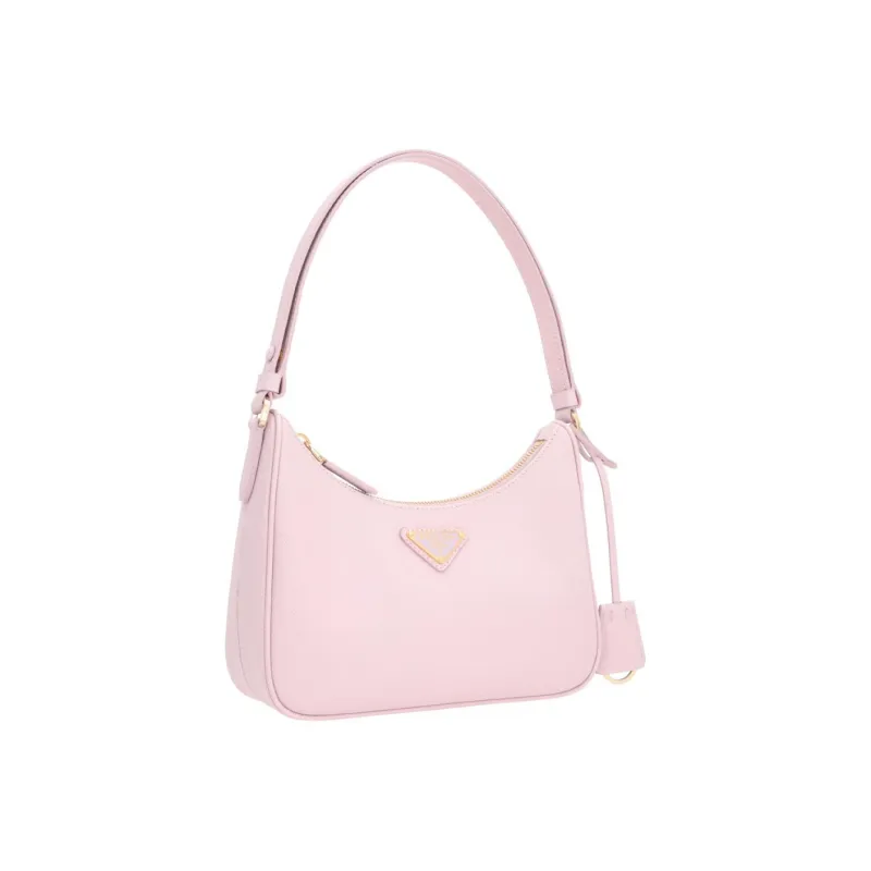 PRADA Saffiano Leather Handbag Shoulder Bag Women's Light Pink-1