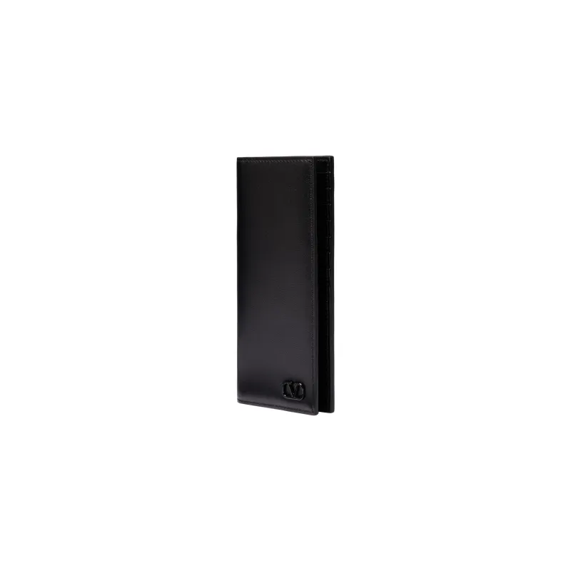 Valentino Calfskin Wallet Mini Men's Black-1