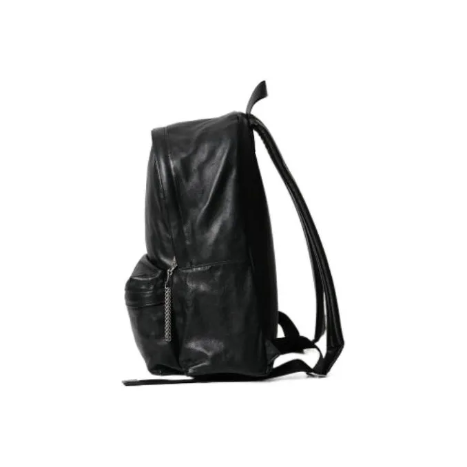 CELINE Cow Leather Backpack Medium Size Men's Black-3