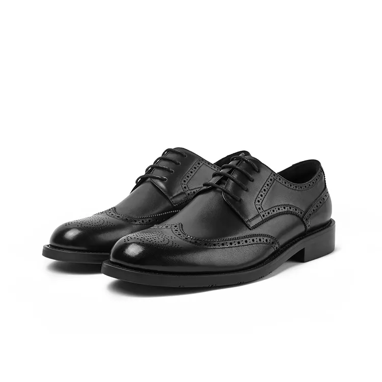 GXG Dress Shoes Men Low Top Black/Dark Brown-2