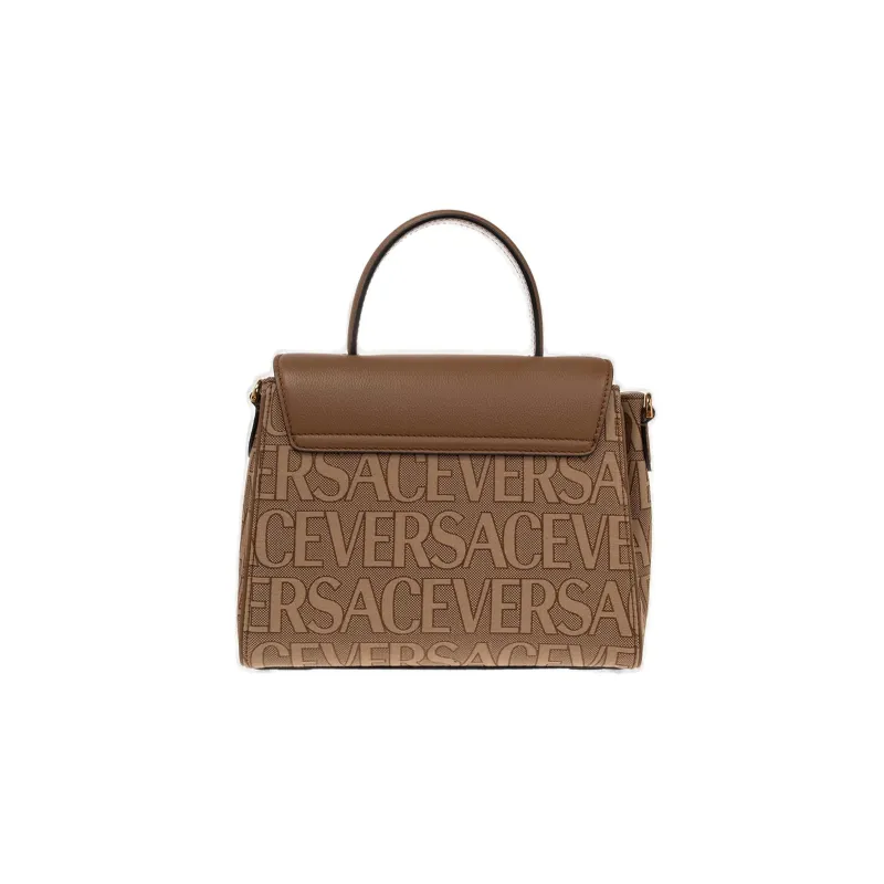 VERSACE Cow Leather Shoulder Bag Crossbody Bag Handbag Small Size Women's Brown-2