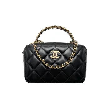 CHANEL Cow Leather Camera Bag Chain Handbag Shoulder Bag Crossbody Bag Women's Black