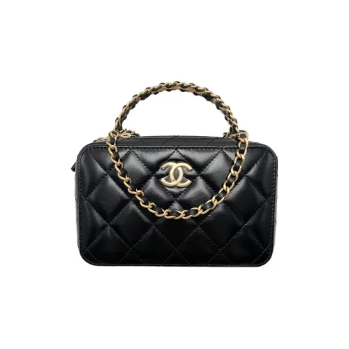 CHANEL Cow Leather Camera Bag Chain Handbag Shoulder Bag Crossbody Bag Women's Black
