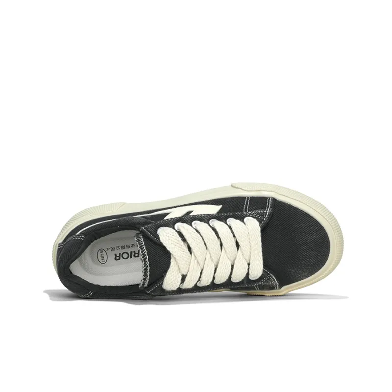 Warrior Sky Power Vintage Macaron Collection Low-Top Sports Casual Shoes Unisex Black Beige-2