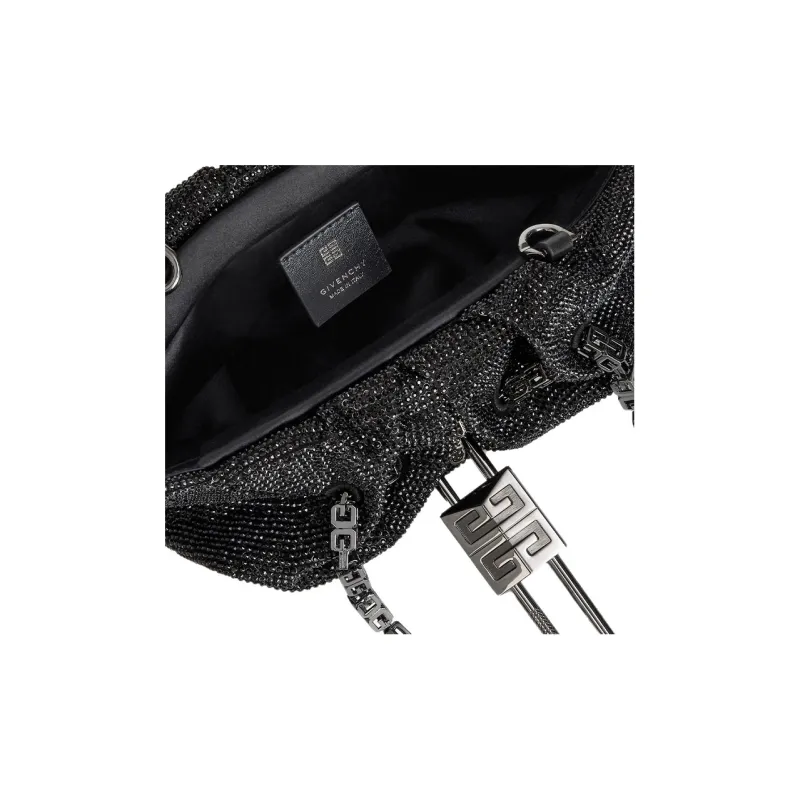 GIVENCHY Kenny Satin Shoulder Bag Crossbody Bag Handbag Mini Women's Black-3